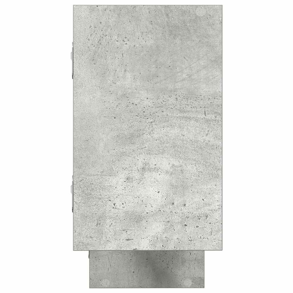 Wall shelf, 5 compartments, concrete grey, wood, cube-shaped