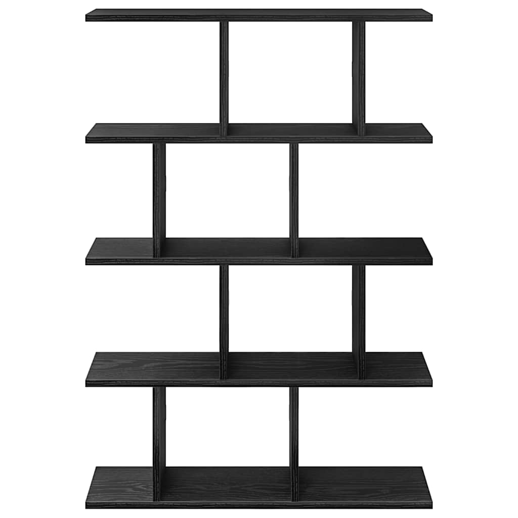 Wall shelf, 12 compartments, black, wood, cube-shaped