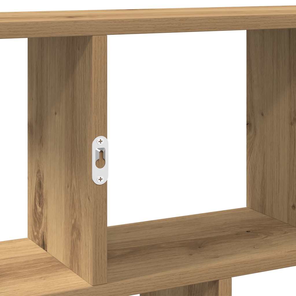 Wall shelf, 12 compartments, artisan, wood, cube-shaped