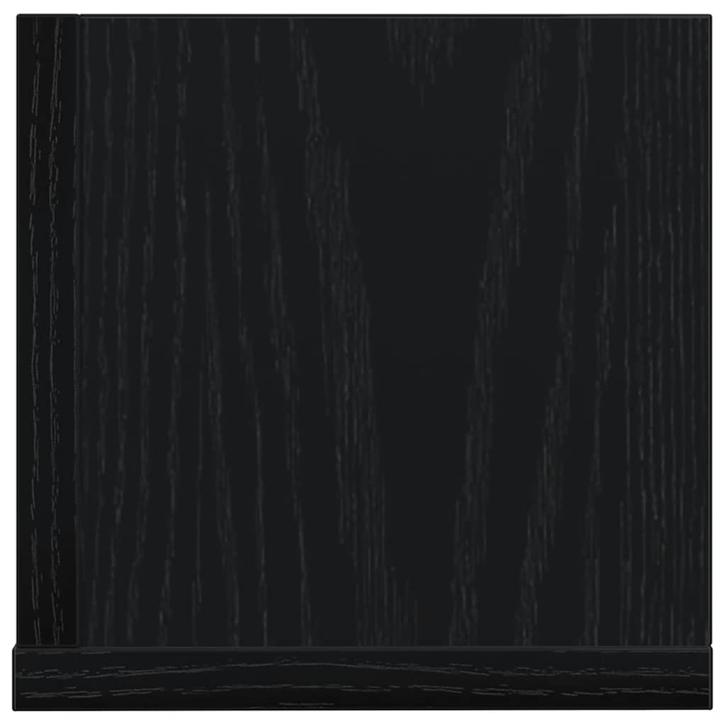 Sieninės lentynos, 2vnt., juodos, 75x16,5x16,5cm, mediena