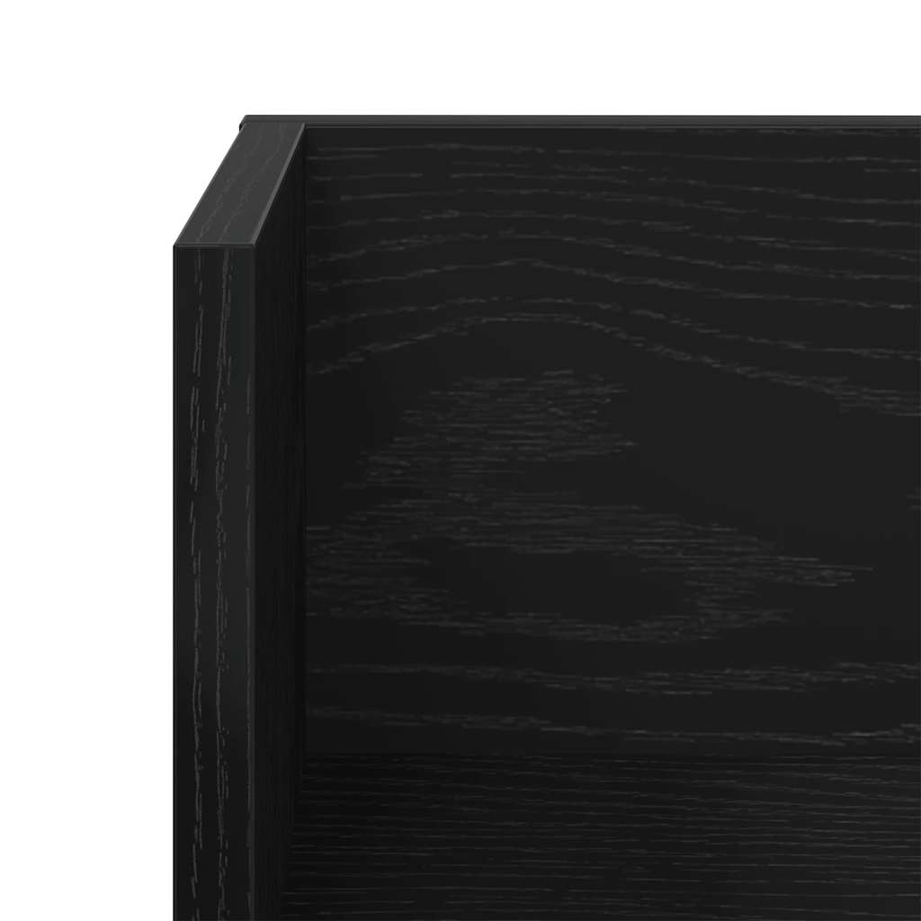 Sieninės lentynos, 2vnt., juodos, 75x16,5x16,5cm, mediena