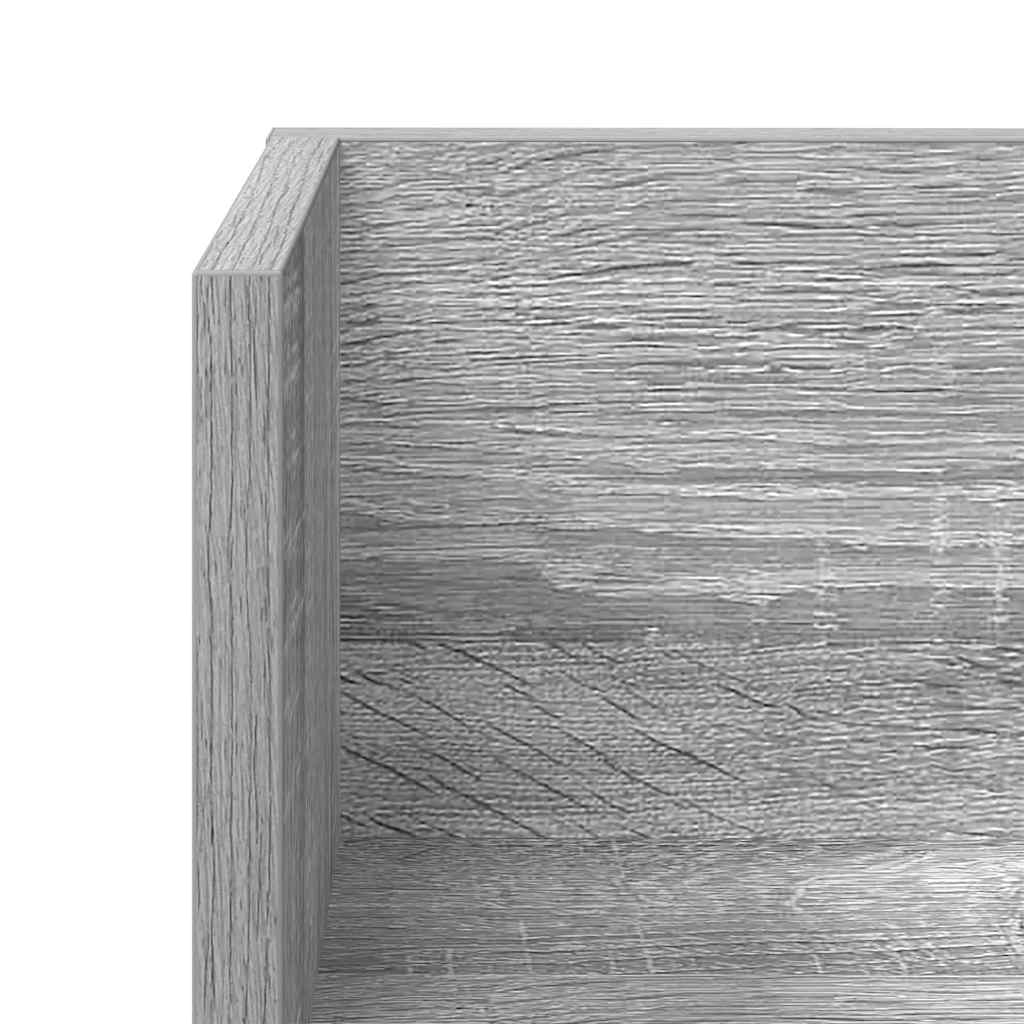 Sieninės lentynos, 2vnt., pilkos, 75x16,5x16,5cm, mediena