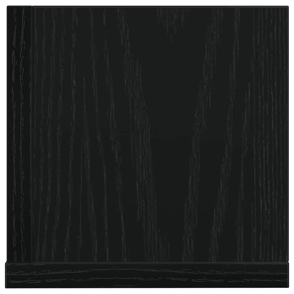 Sieninės lentynos, 2vnt., juodos, 100x16,5x16,5cm, mediena