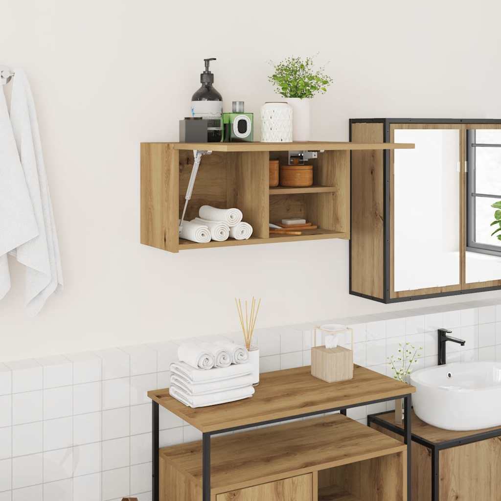 Wall-mounted bathroom cabinet, artisan oak, 60x25x30cm