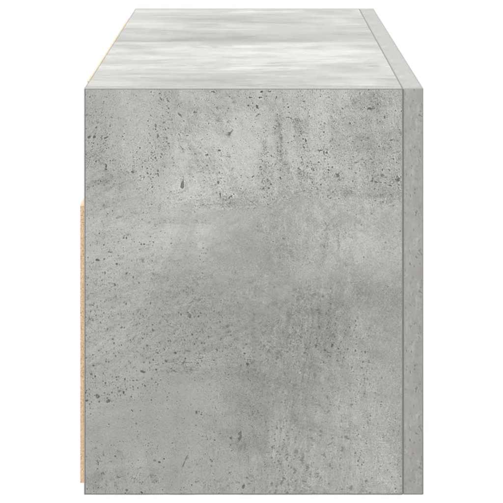 Sieninė vonios kambario spintelė, betono pilka, 80x25x30cm