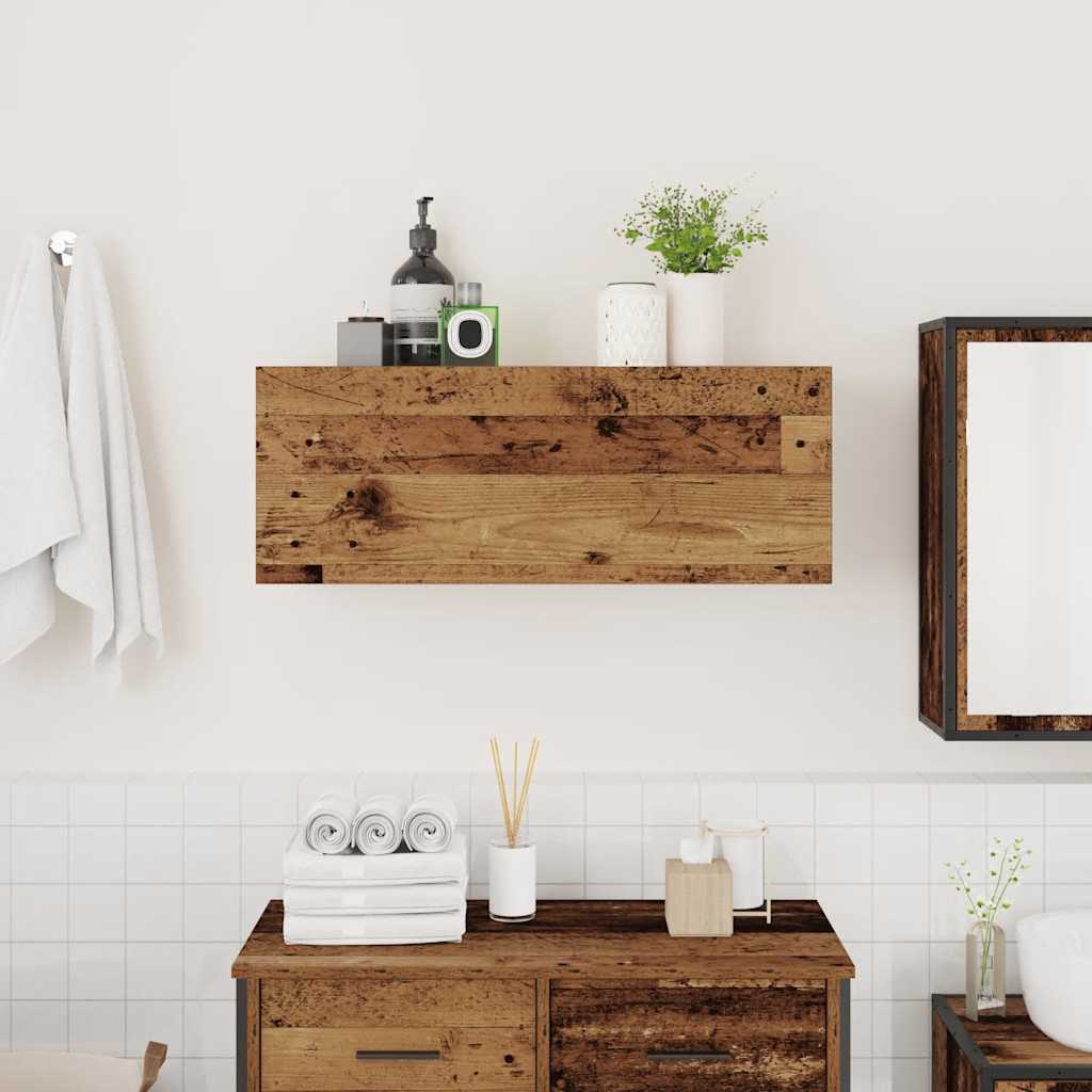 Wall-mounted bathroom cabinet, wood, 80x25x30cm, wood