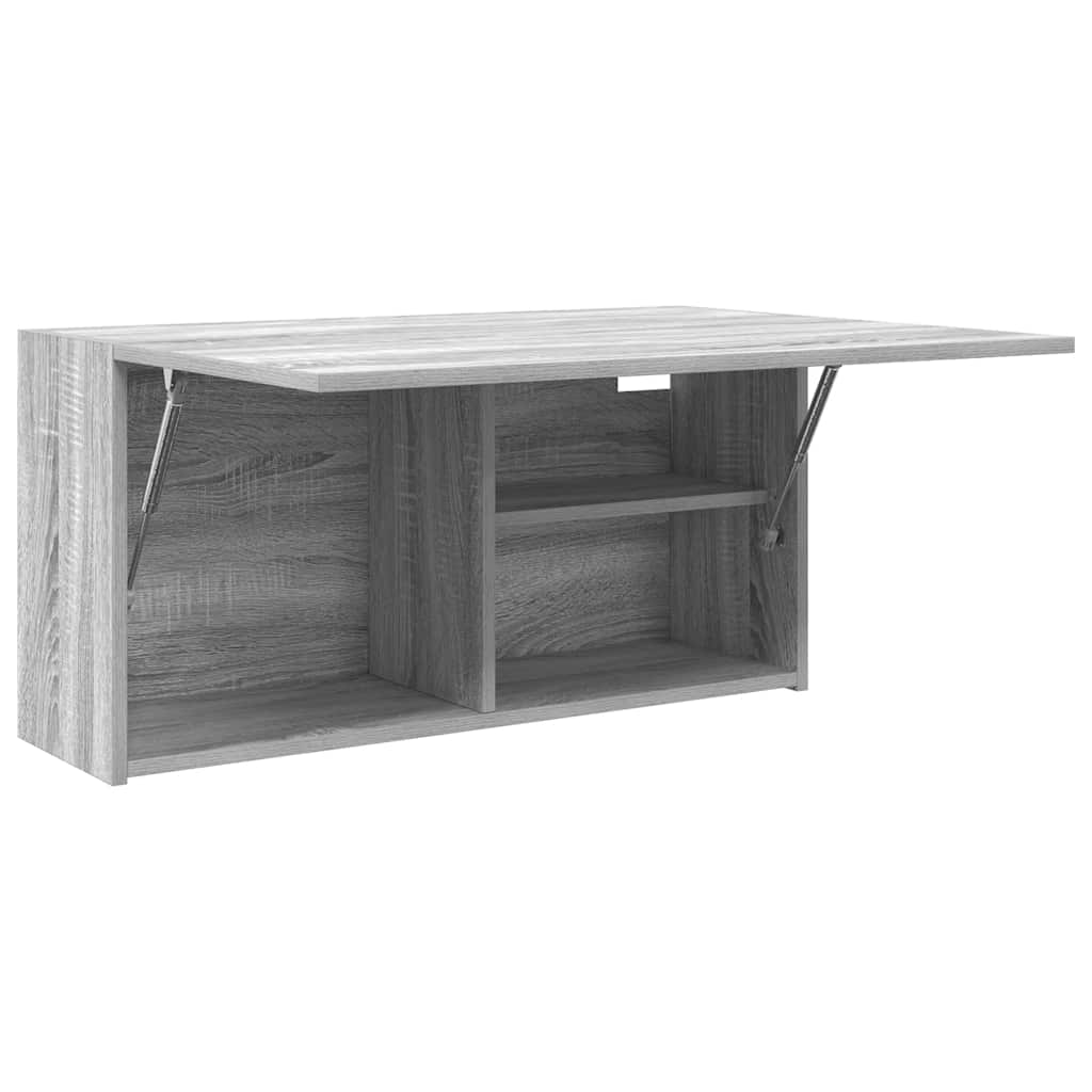 Wall-mounted bathroom cabinet, grey oak, 80x25x40cm