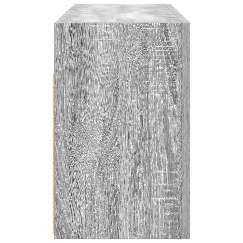 Wall-mounted bathroom cabinet, grey oak, 80x25x40cm