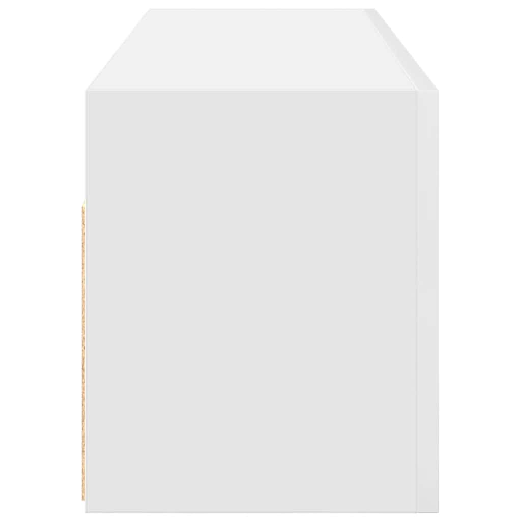 Sieninė vonios kambario spintelė, baltos, 100x25x30cm, mediena