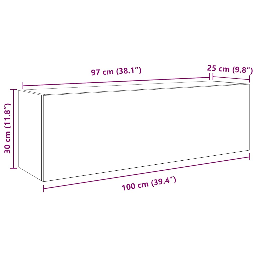 Sieninė vonios kambario spintelė, juodos, 100x25x30cm, mediena