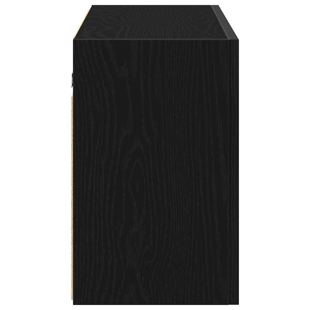 Wall-mounted bathroom cabinet, black, 100x25x40cm, wood