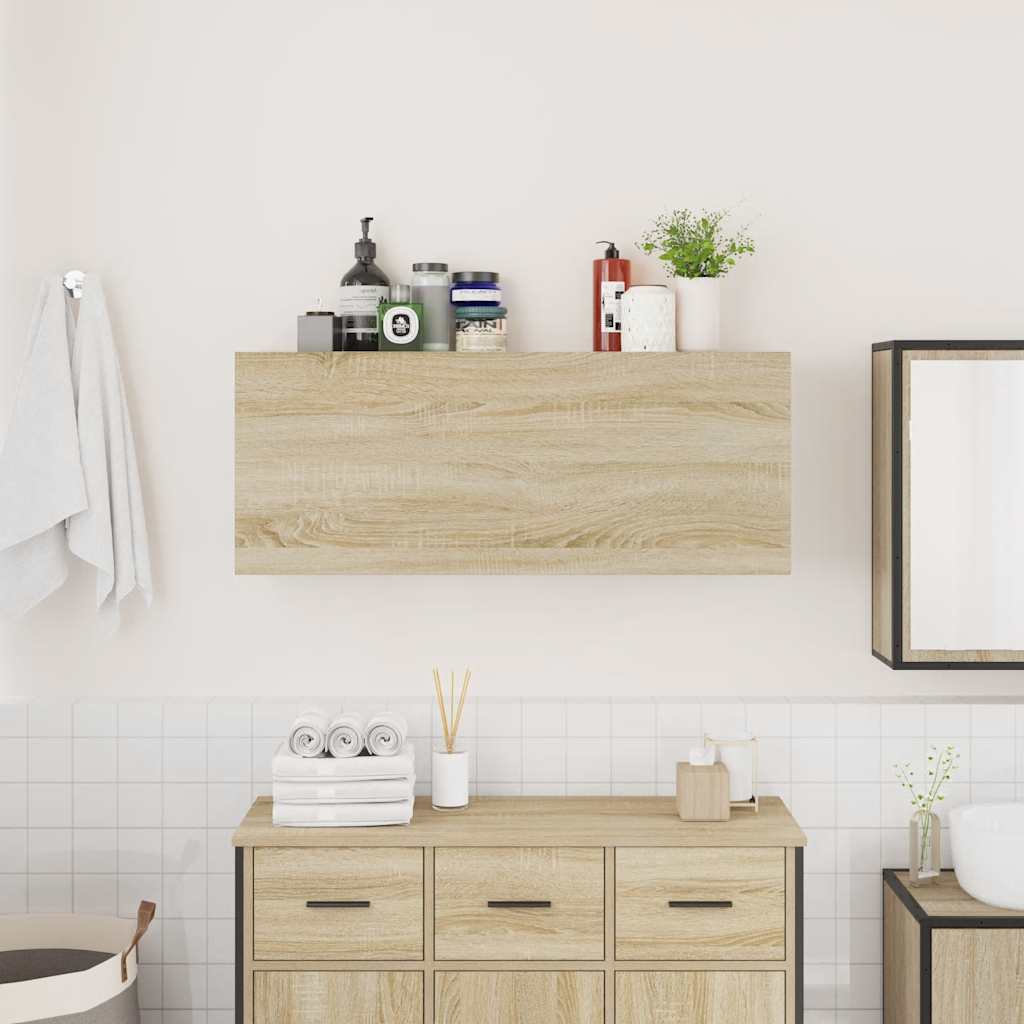 Sieninė vonios kambario spintelė, sonoma ąžuolo, 100x25x40cm
