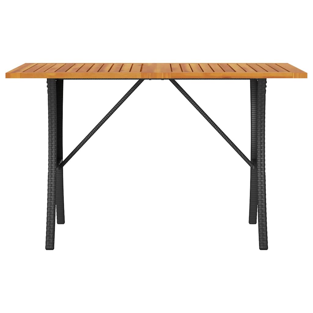 Sodo sofa, 3 vietų, su pagalvėlėmis ir stalu, juoda, poliratanas