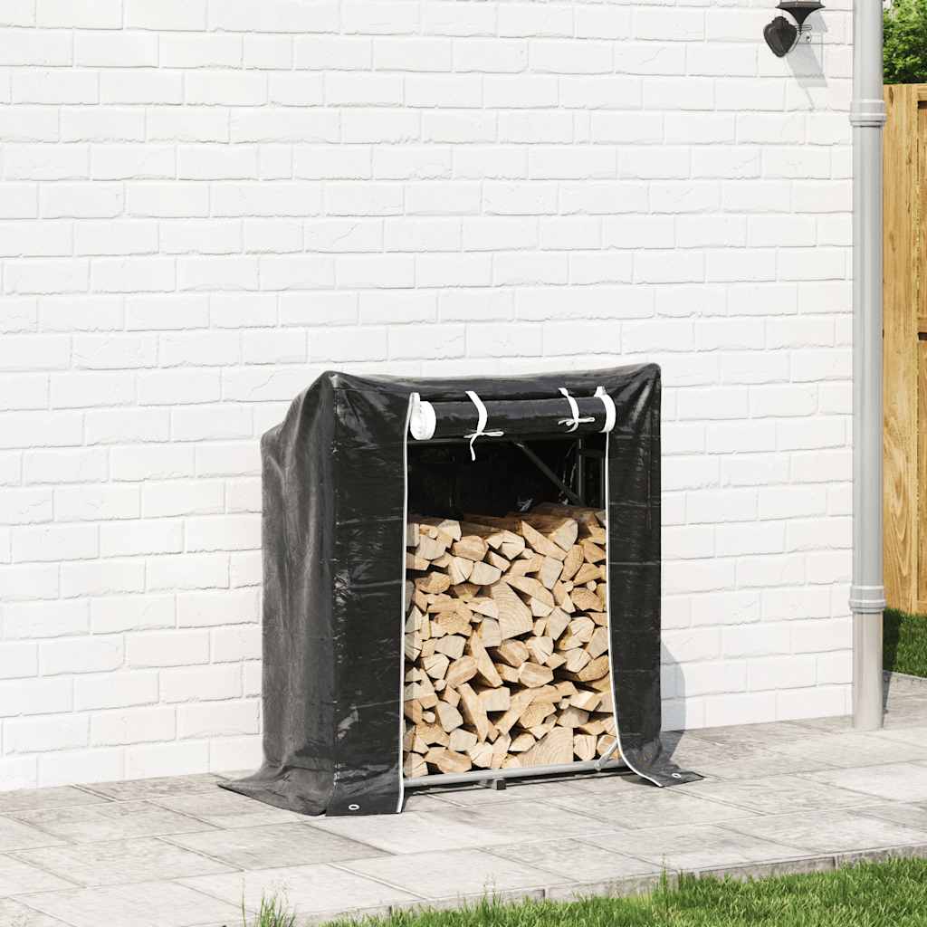 Log rack with rain cover, 100.5x40.5x110.5cm