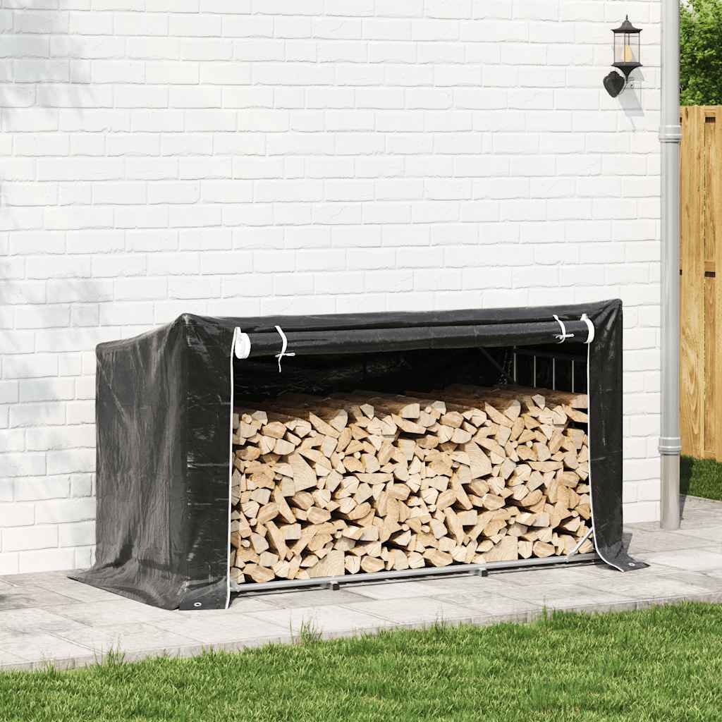 Firewood Rack with Rain Cover, 200.5x80.5x110.5cm