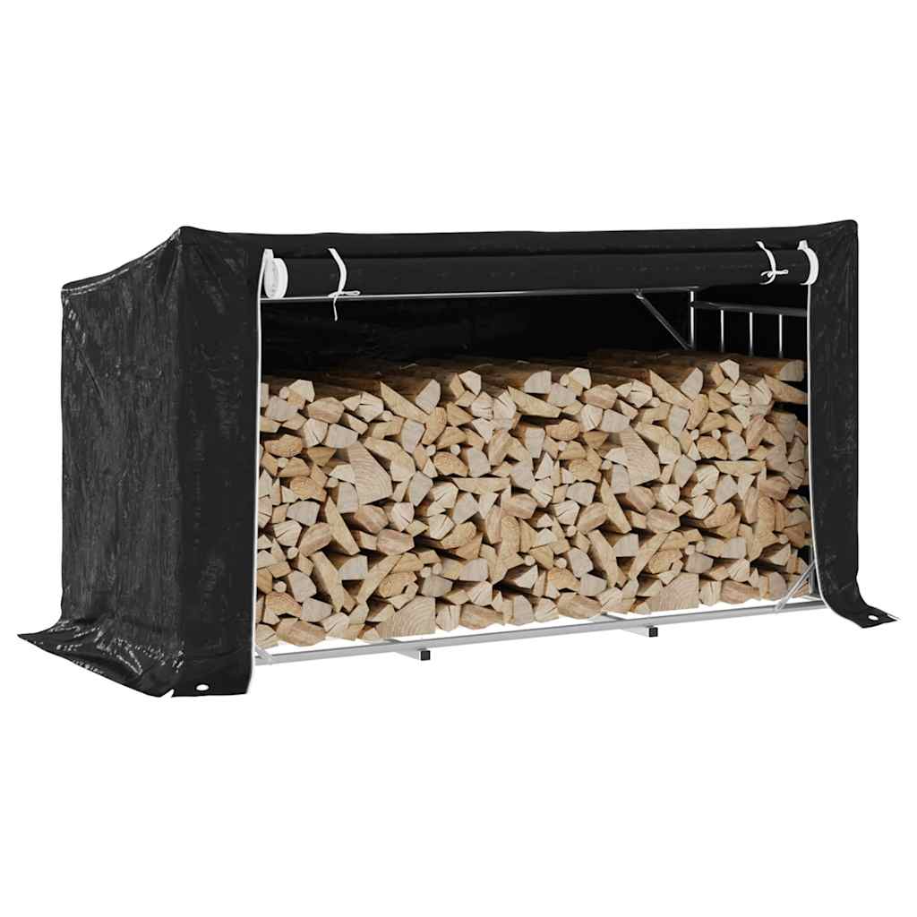 Firewood Rack with Rain Cover, 200.5x80.5x110.5cm