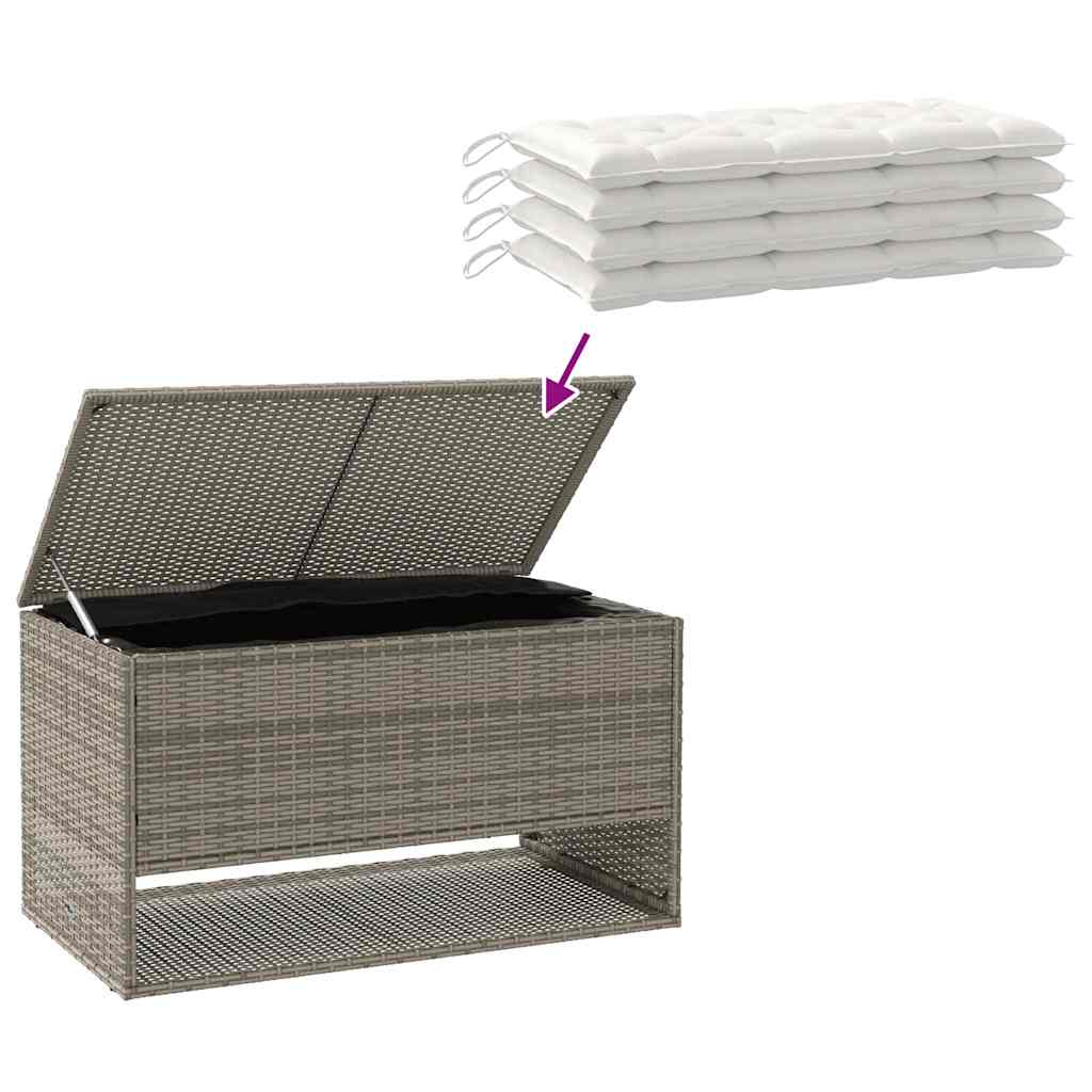 Lauko pagalvėlių dėžė, pilka, 100x55x55,5 cm, poliratanas