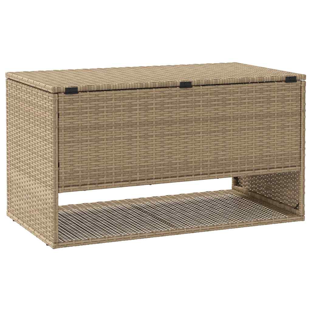 Lauko pagalvėlių dėžė, smėlio spalvos, 100x55x55,5 cm, poliratanas