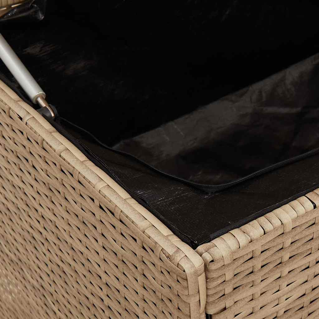 Lauko pagalvėlių dėžė, smėlio spalvos, 100x55x55,5 cm, poliratanas