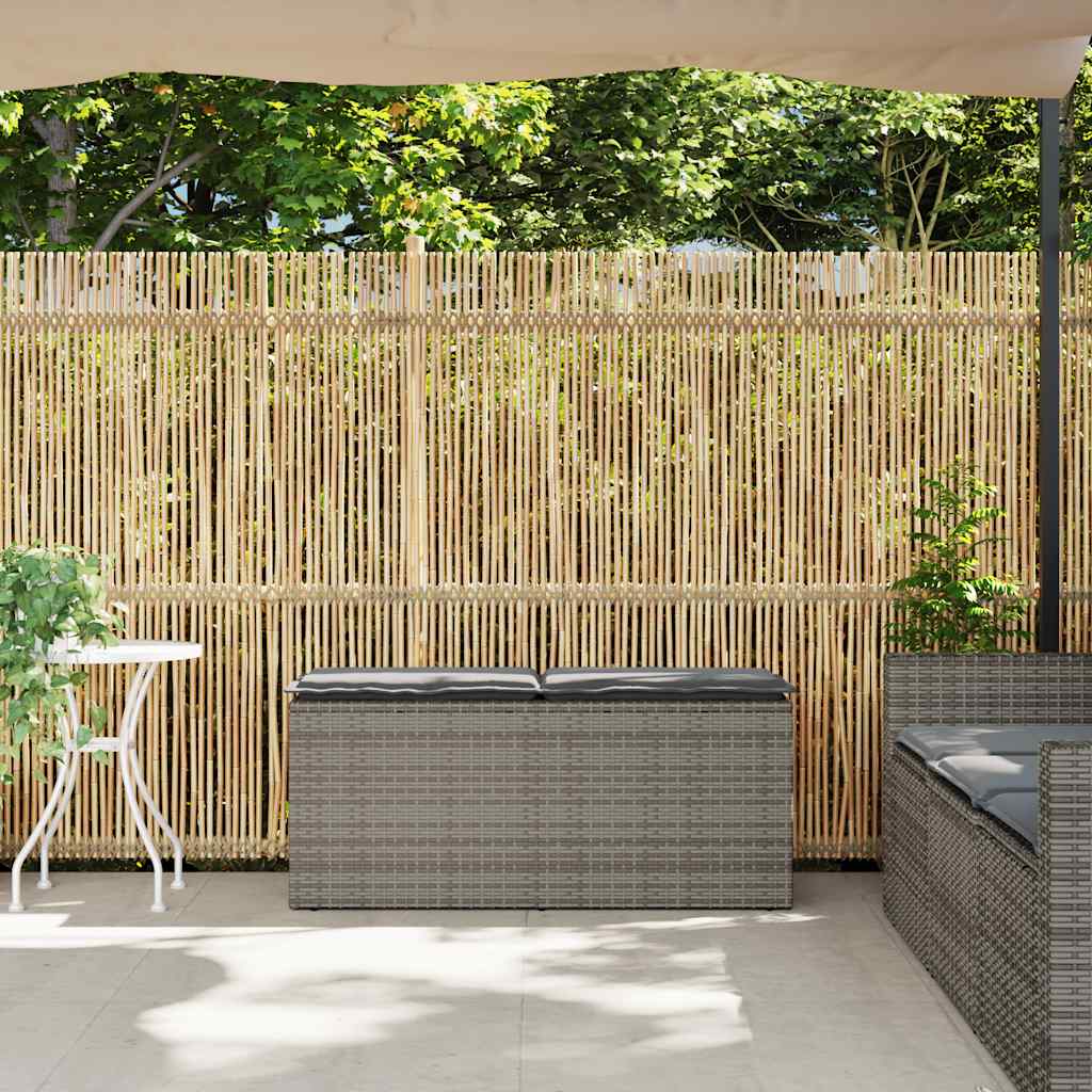 Dārza sols ar spilvenu pelēks 110x40x44 cm PE rotangpalma