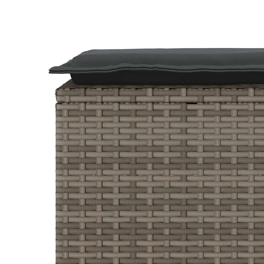 Dārza sols ar spilvenu pelēks 110x40x44 cm PE rotangpalma