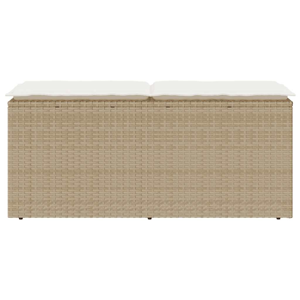 sodo suolas su pagalvėlė smėlio spalvos 110x40x44cm poliratanas