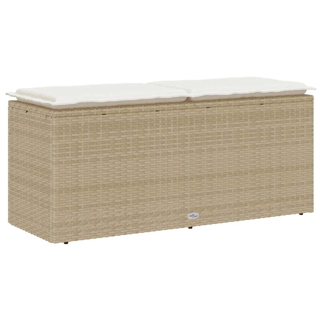 sodo suolas su pagalvėlė smėlio spalvos 110x40x44cm poliratanas