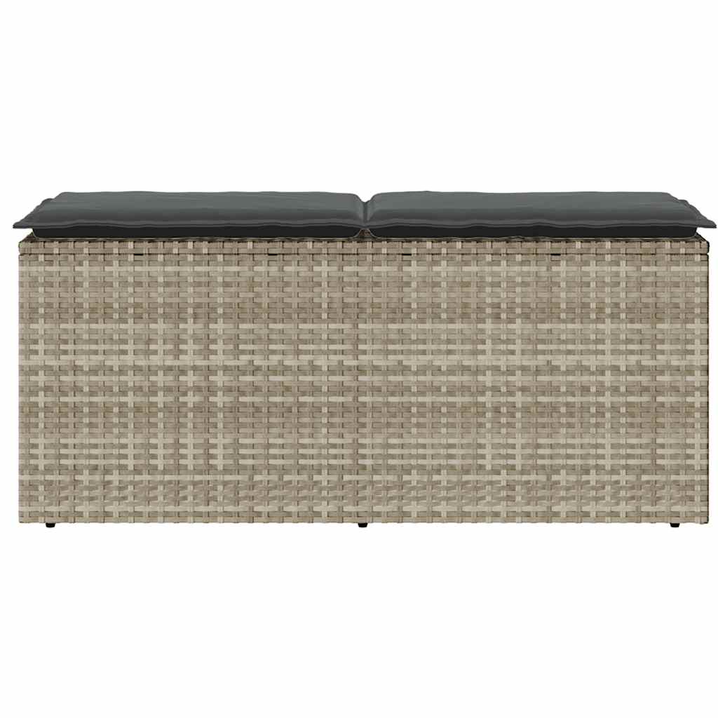 sodo suolas su pagalvėle šviesiai pilka 110x40x44cm poliratanas