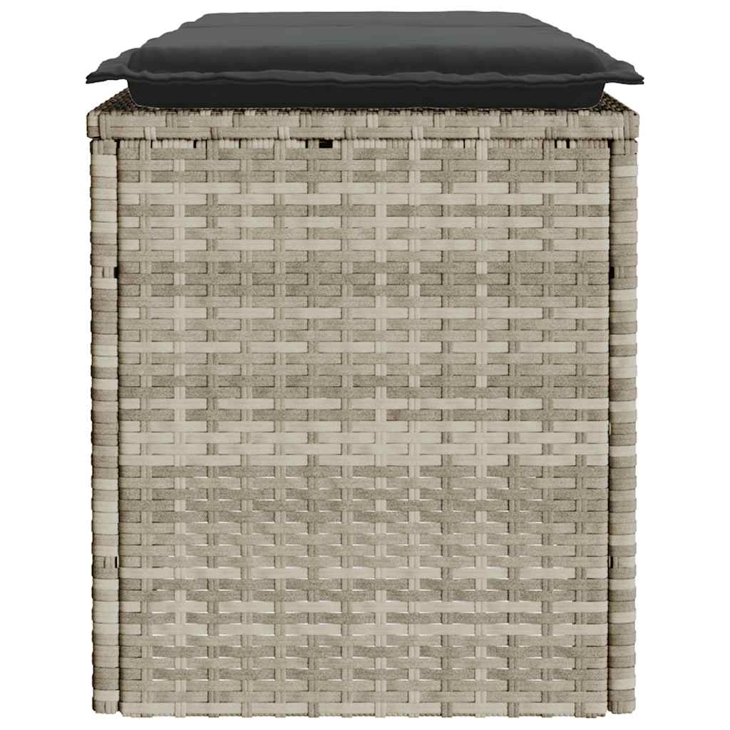 sodo suolas su pagalvėle šviesiai pilka 110x40x44cm poliratanas