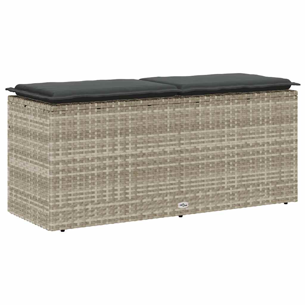sodo suolas su pagalvėle šviesiai pilka 110x40x44cm poliratanas