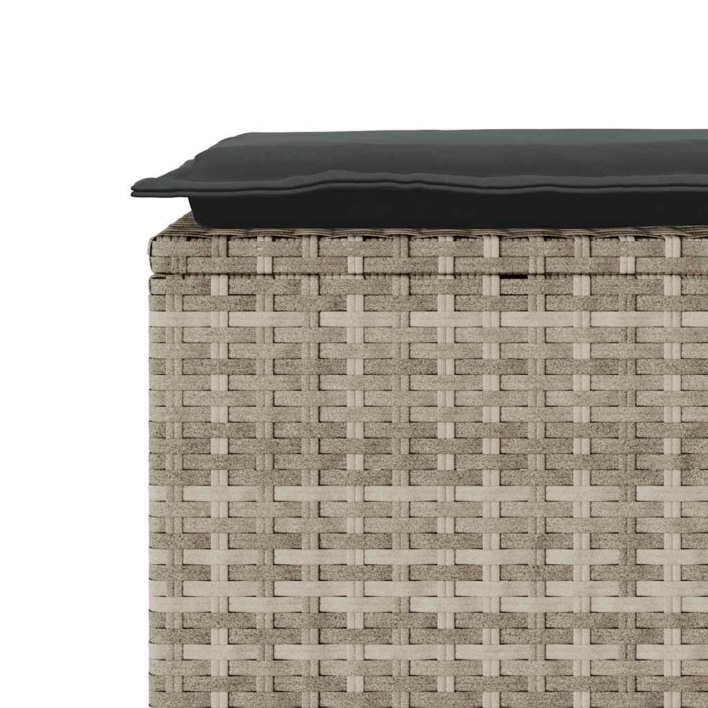 sodo suolas su pagalvėle šviesiai pilka 110x40x44cm poliratanas