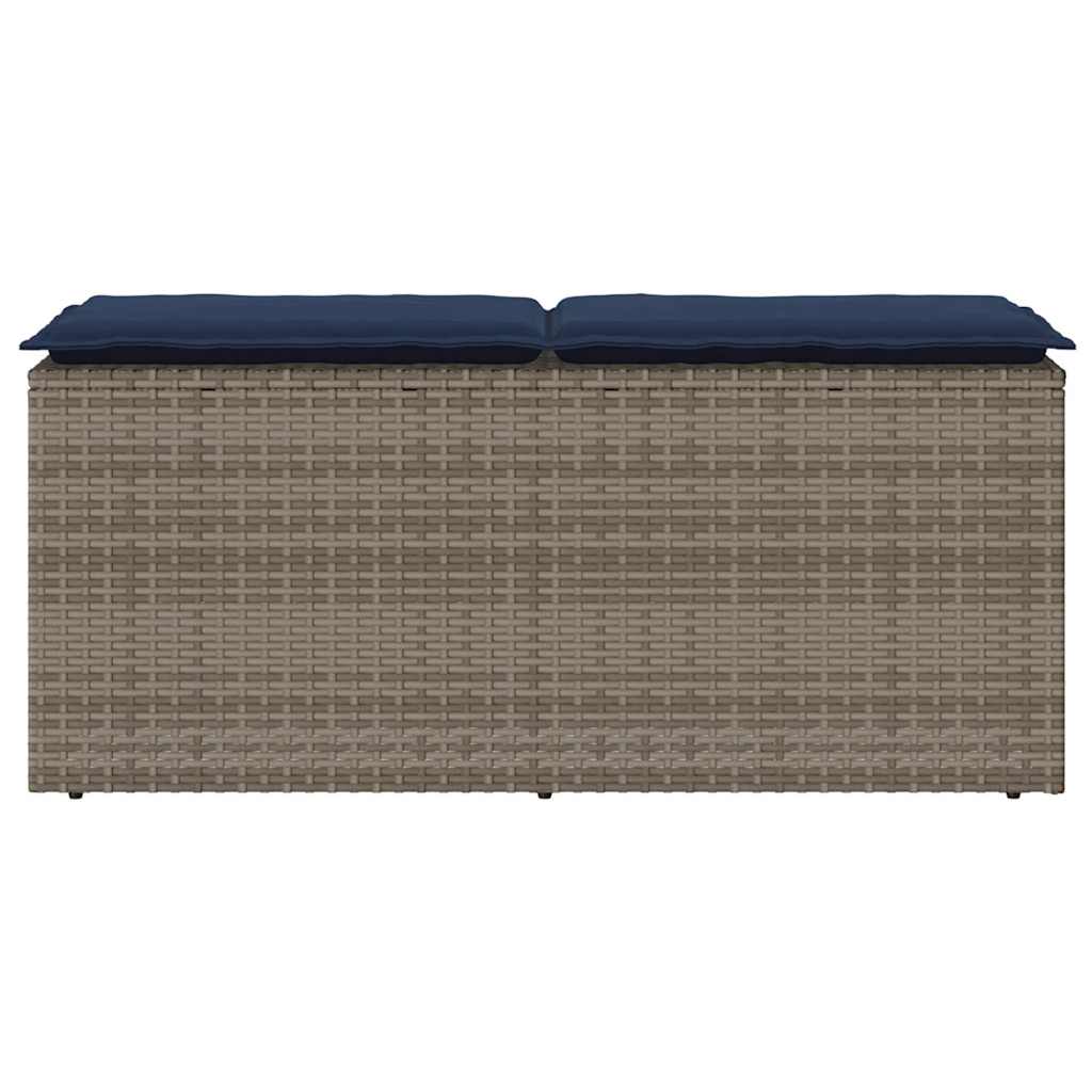 sodo suolas su pagalvėlė pilka 110x40x44 cm polietileno rotango