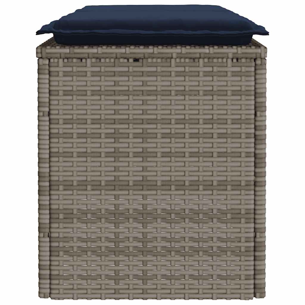 sodo suolas su pagalvėlė pilka 110x40x44 cm polietileno rotango