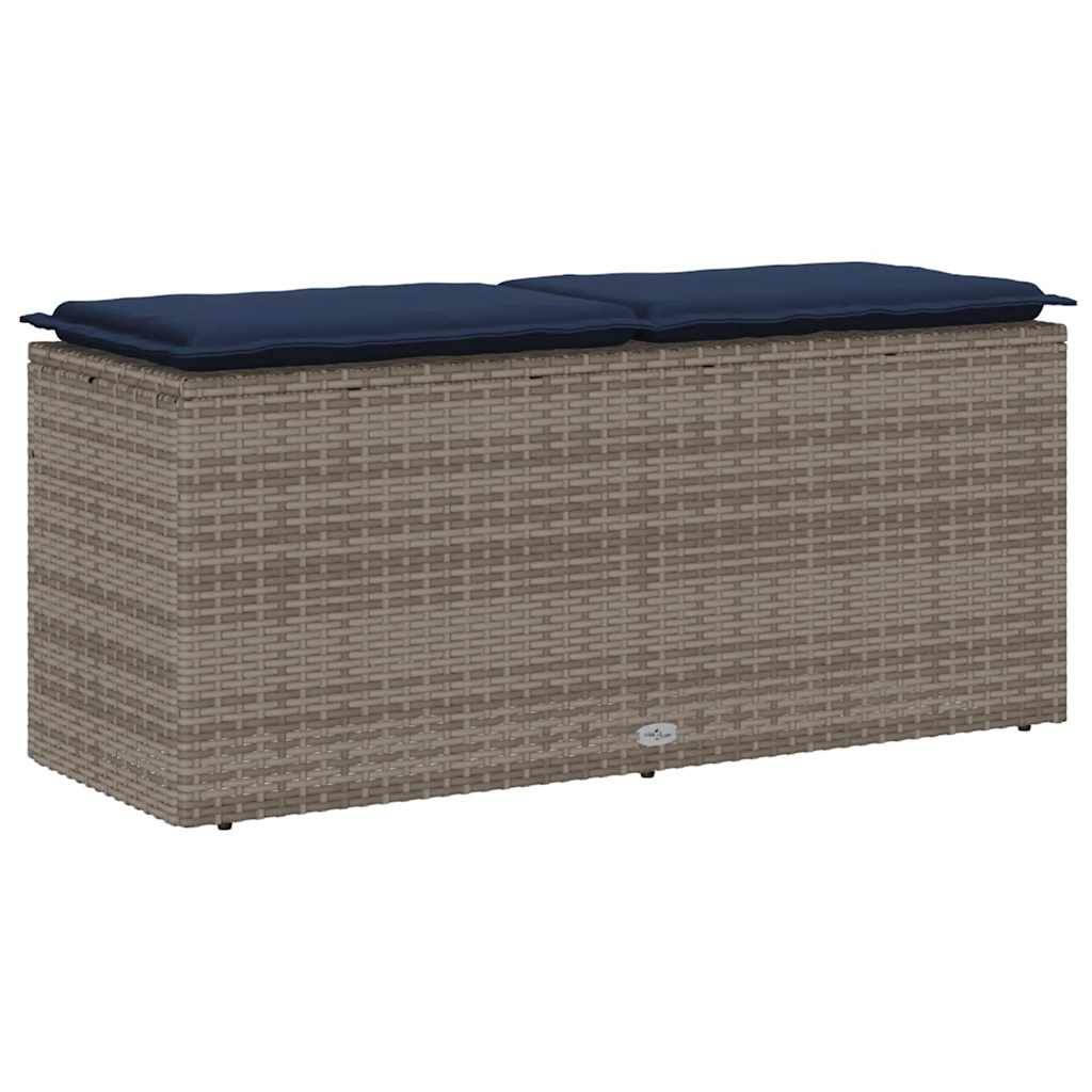 sodo suolas su pagalvėlė pilka 110x40x44 cm polietileno rotango