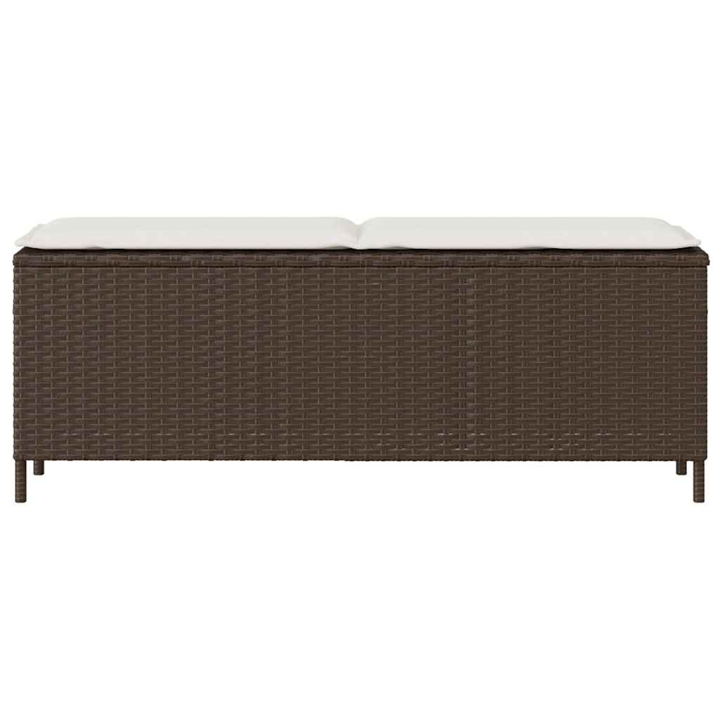 sodo suolas su pagalvėlė ruda 110x30x40,5 cm poliratanas