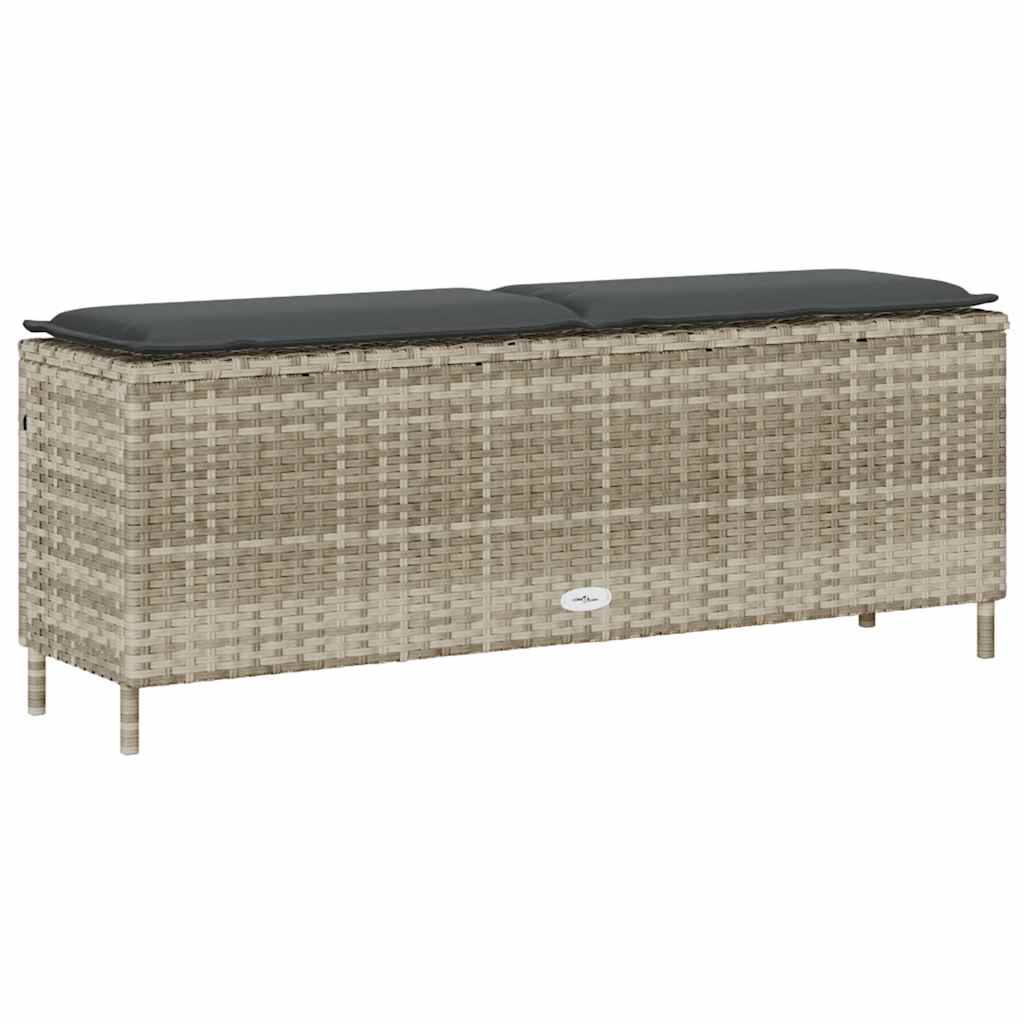 Sodo suoliukas su pagalvėle, šviesiai pilkas, 110x30x40,5 cm, poliratanas