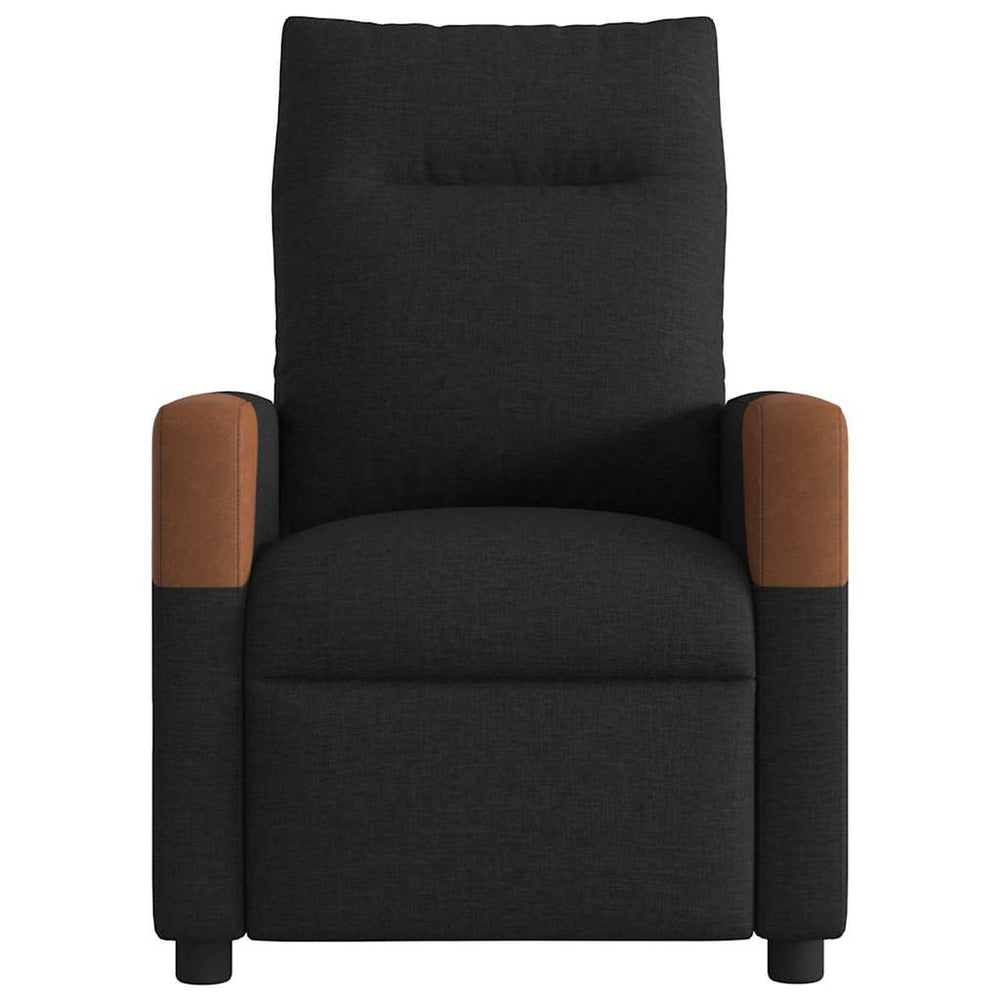 Recliner, black, fabric
