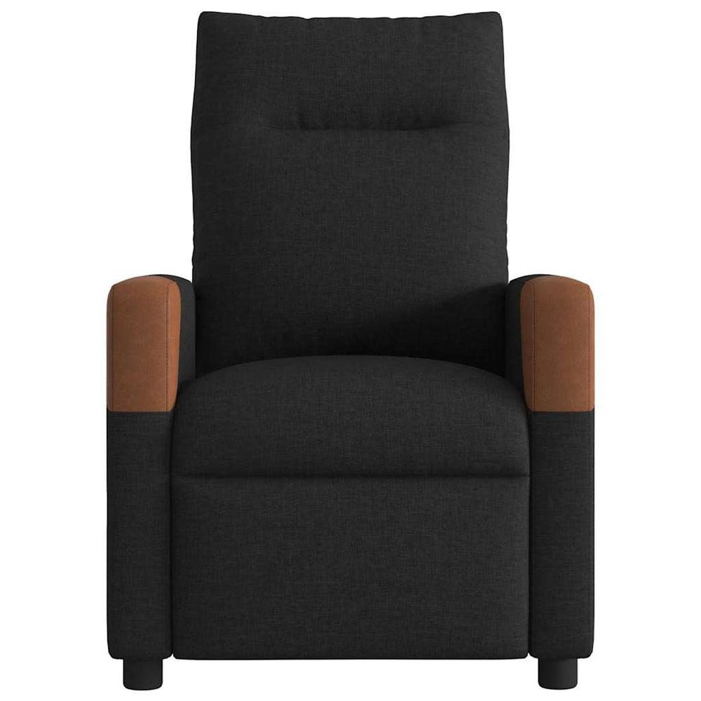 Recliner massage chair, black, fabric