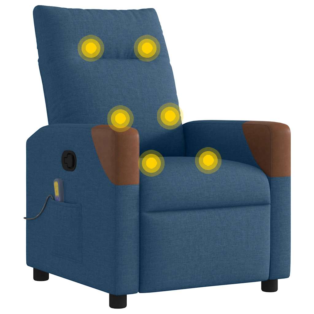 Atgāžams masāžas krēsls, zils, audums
