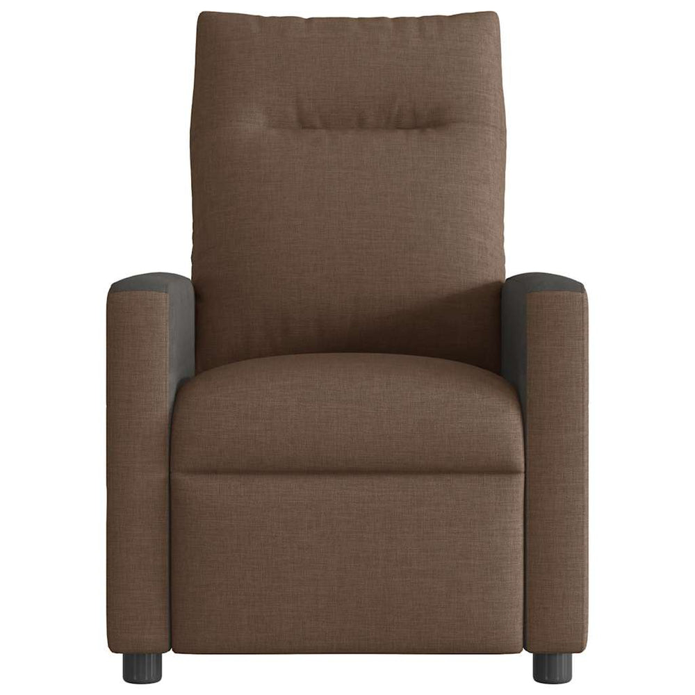 Reclining armchair, brown, fabric