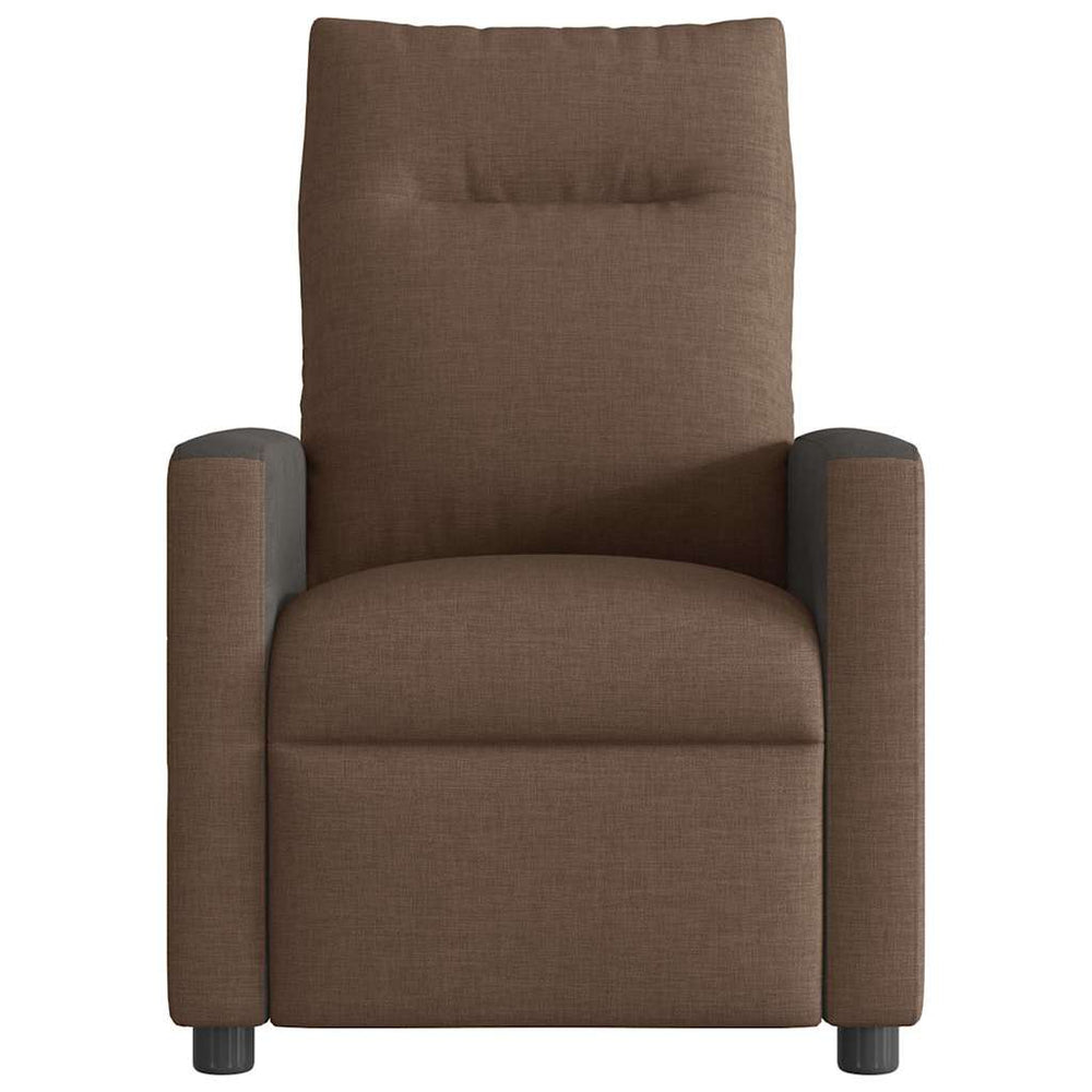Reclining massage chair, brown, fabric