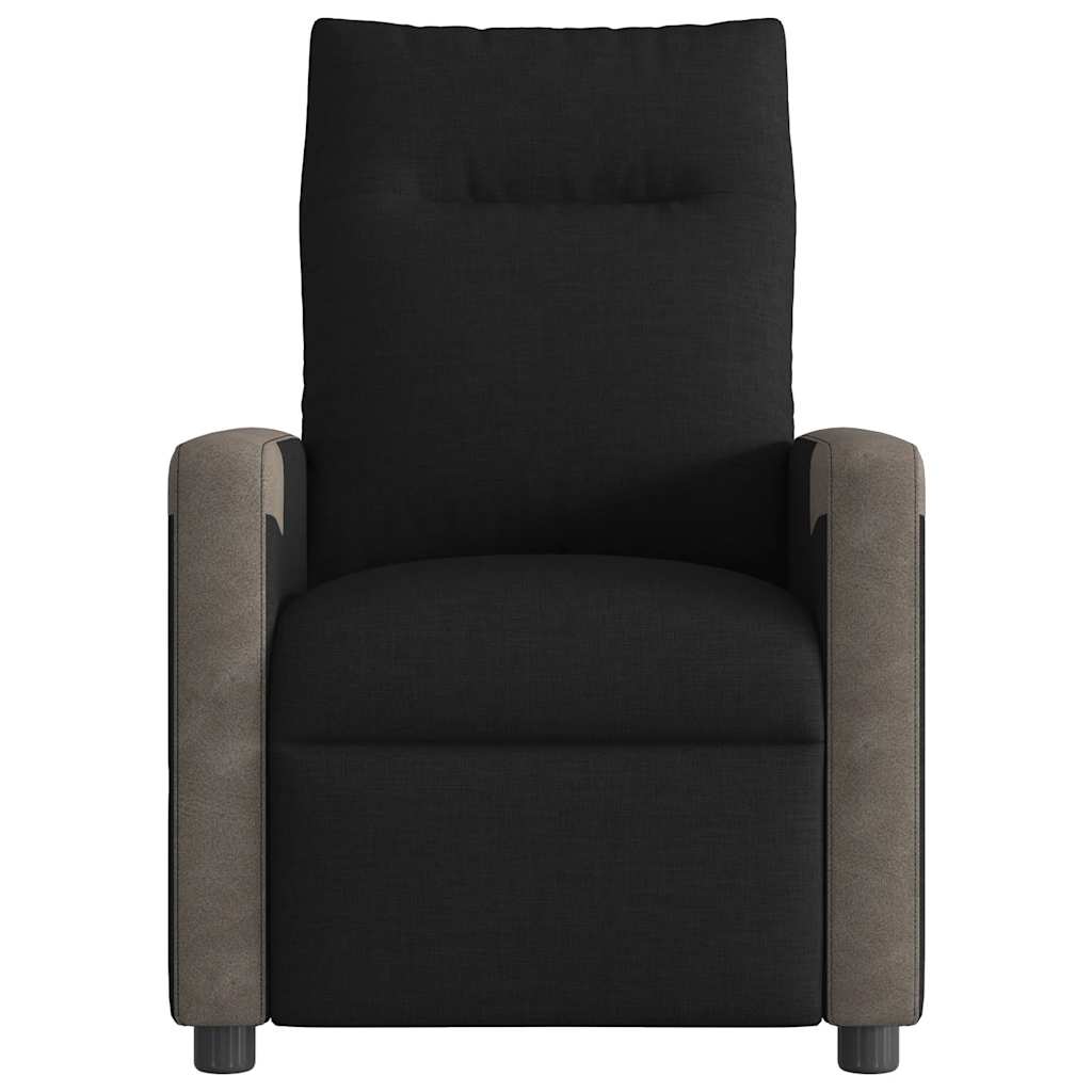 Recliner, black, fabric