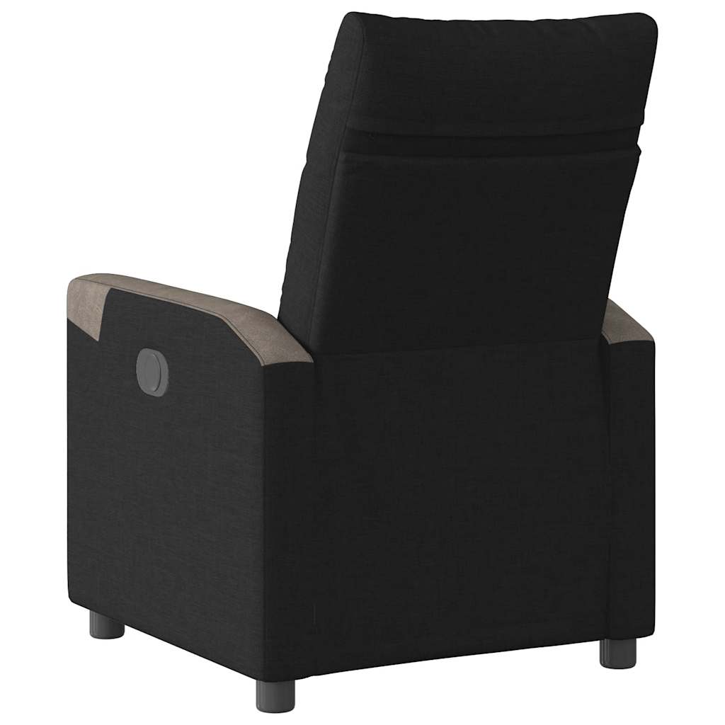 Recliner, black, fabric