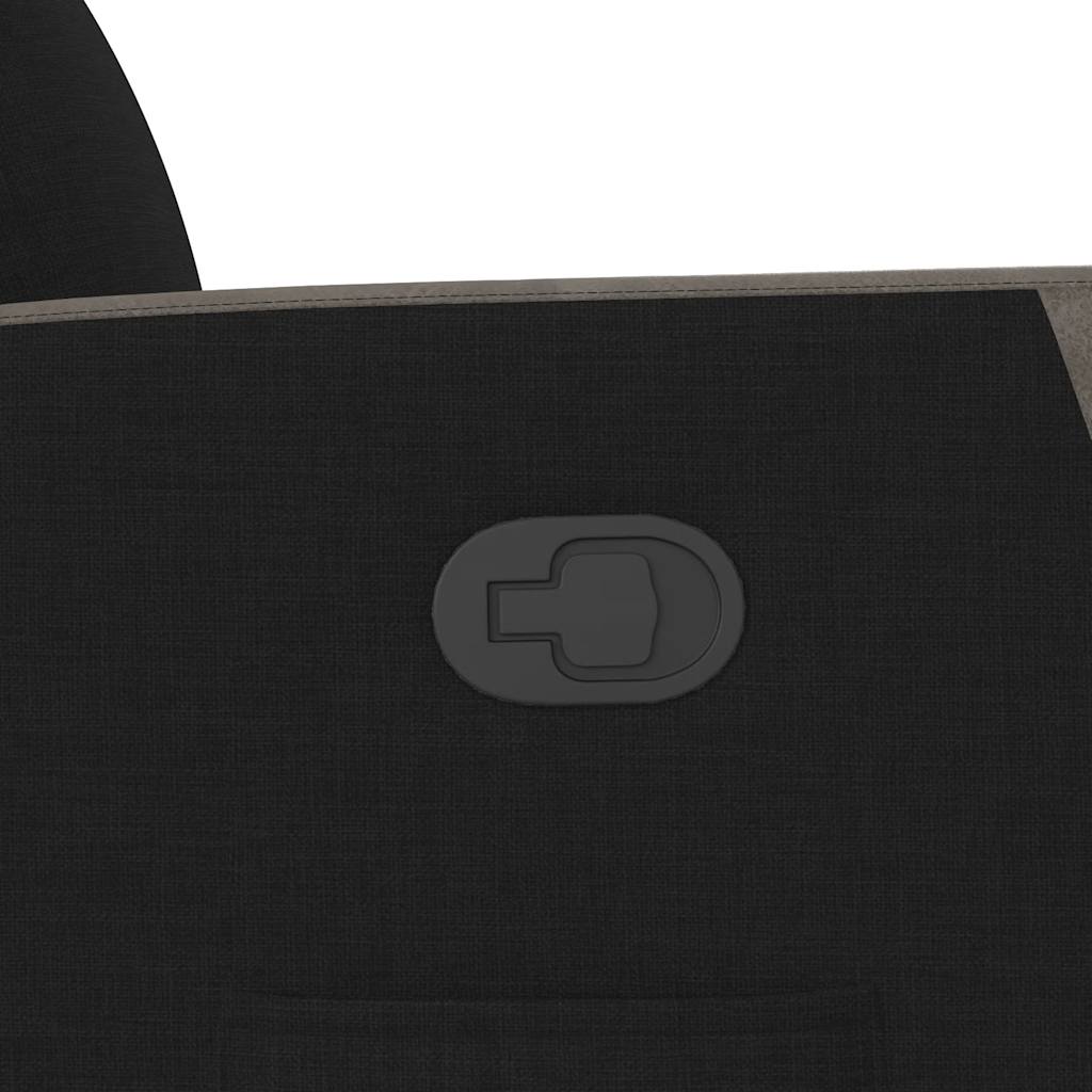 Recliner, black, fabric