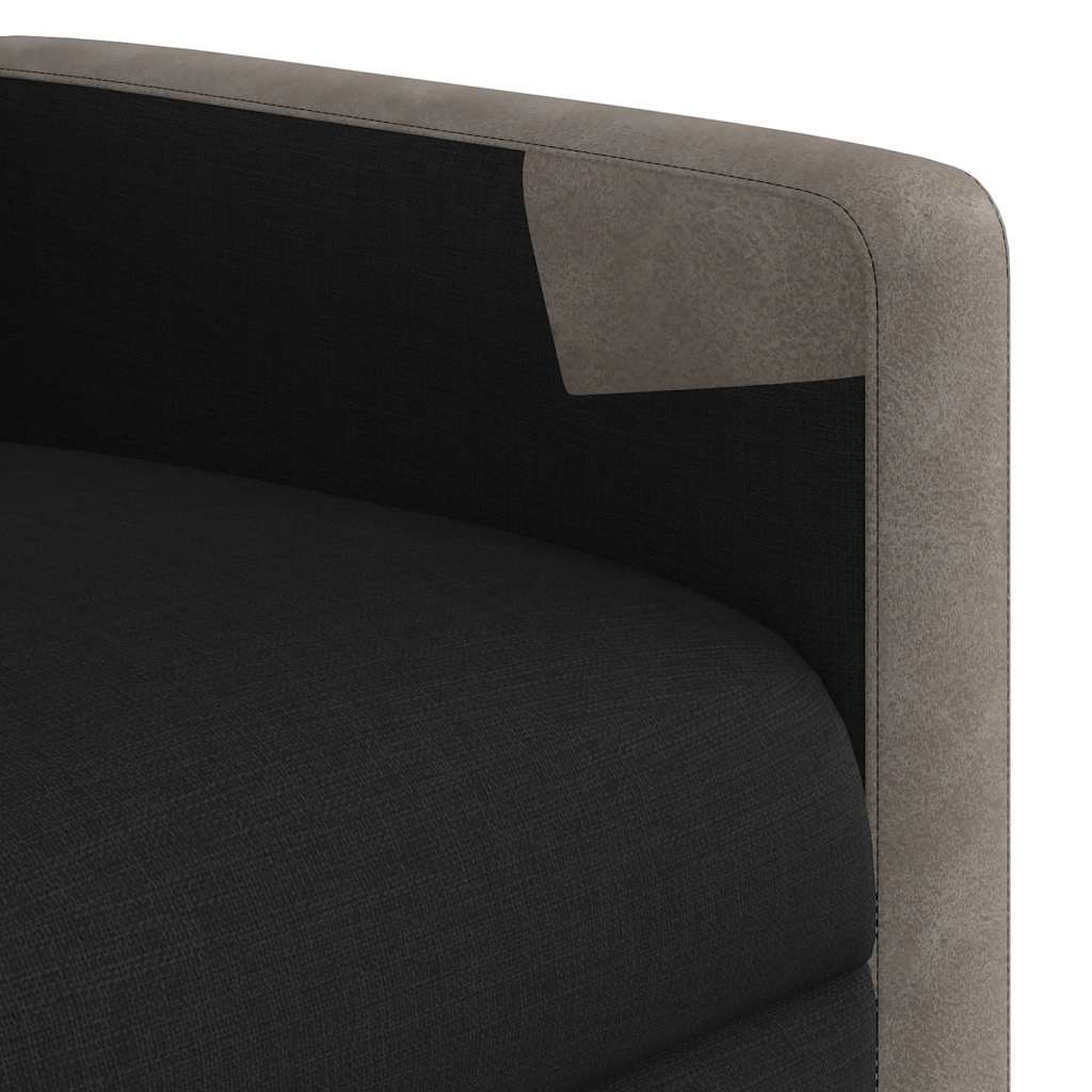Recliner, black, fabric