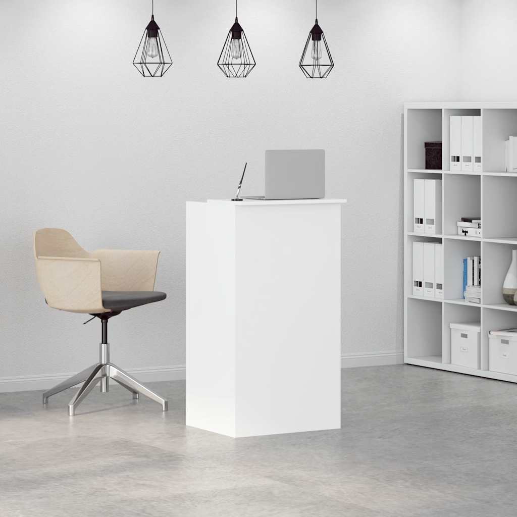 Reception Desk, white, 55x50x103.5 cm, engineered wood