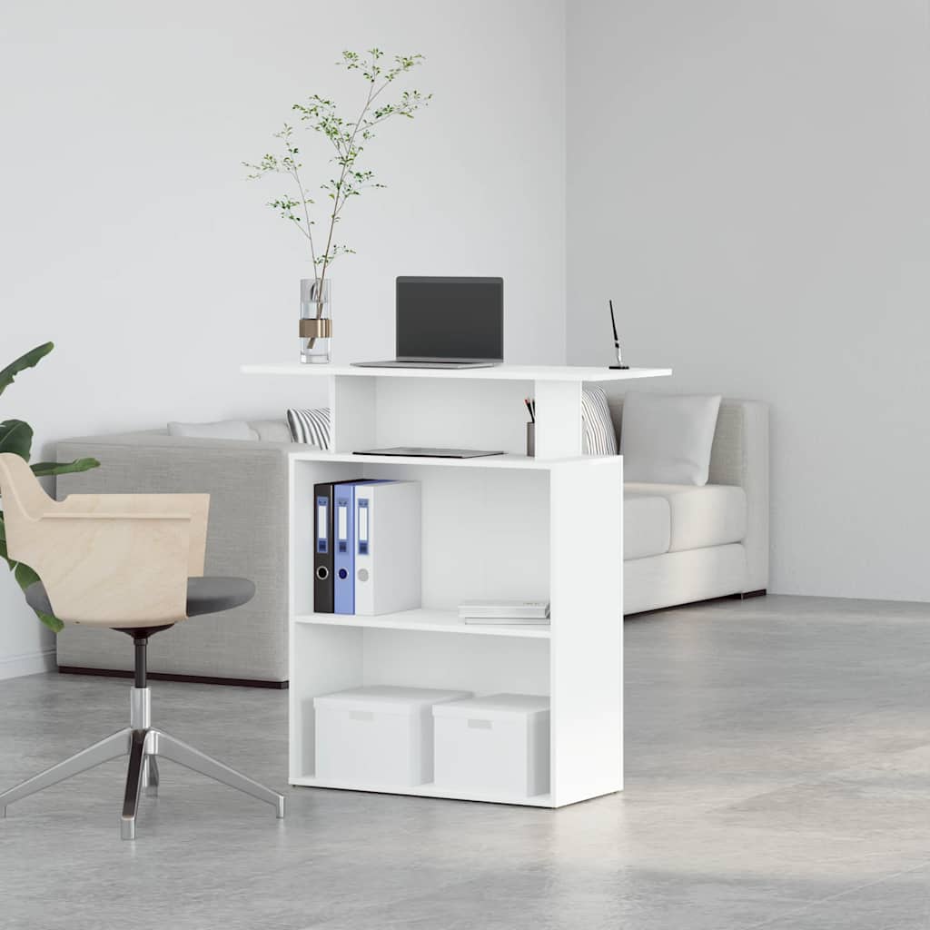 Reception desk, white, 100x40x104 cm, engineered wood