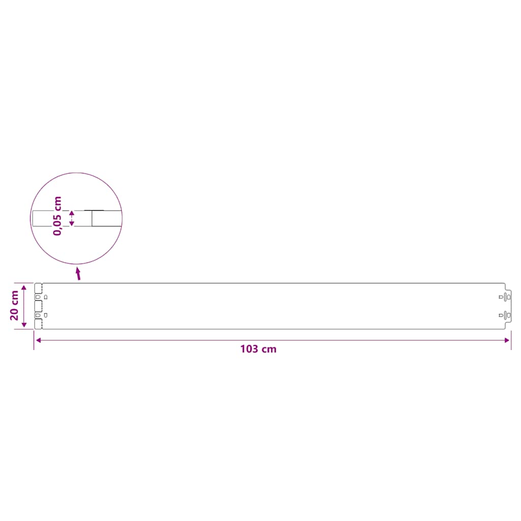 vejos apvadai 10 vnt balti 20x103 cm šaltai valcuotas plienas