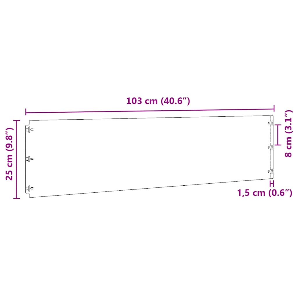 vejos apvadai 10 vnt Juoda 25x103 cm Šaltai valcuotas plienas