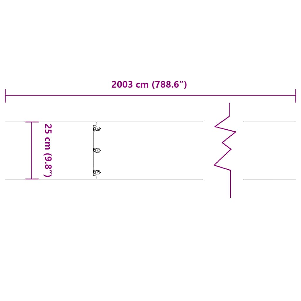 vejos apvadai 20 vnt Juoda 25x103 cm Šaltai valcuotas plienas